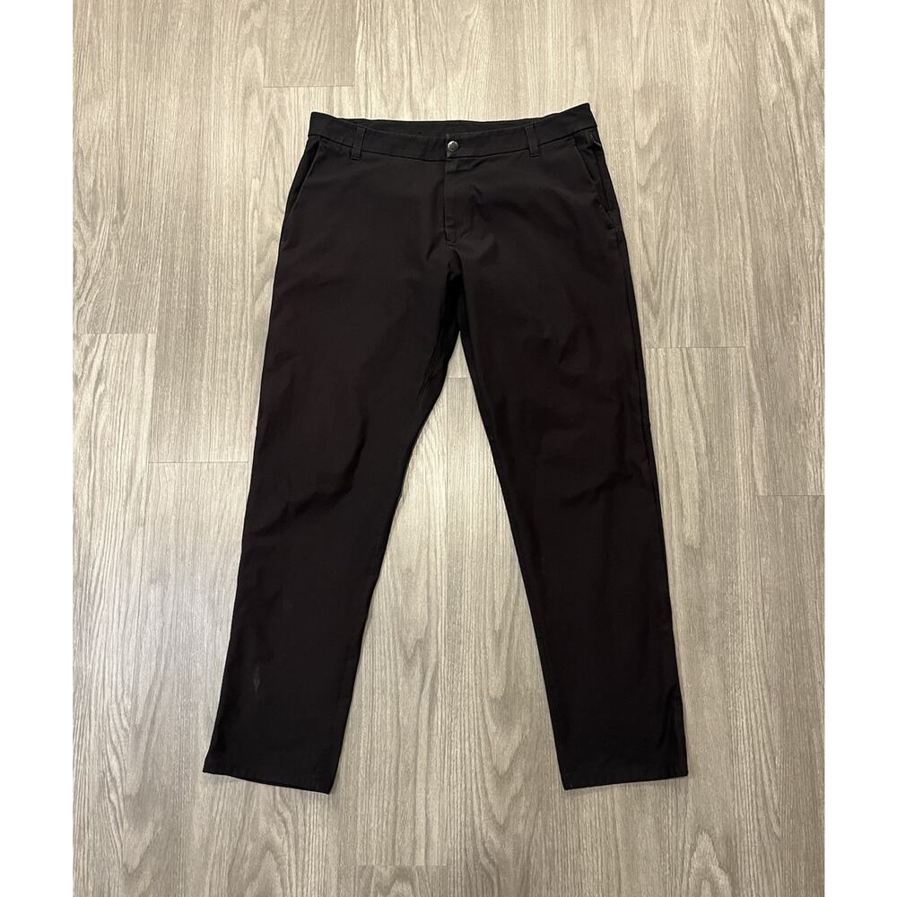 Lululemon Commission Pants Classic Men 36x31 Black Warpstreme Golf Chino LM5AEXS
